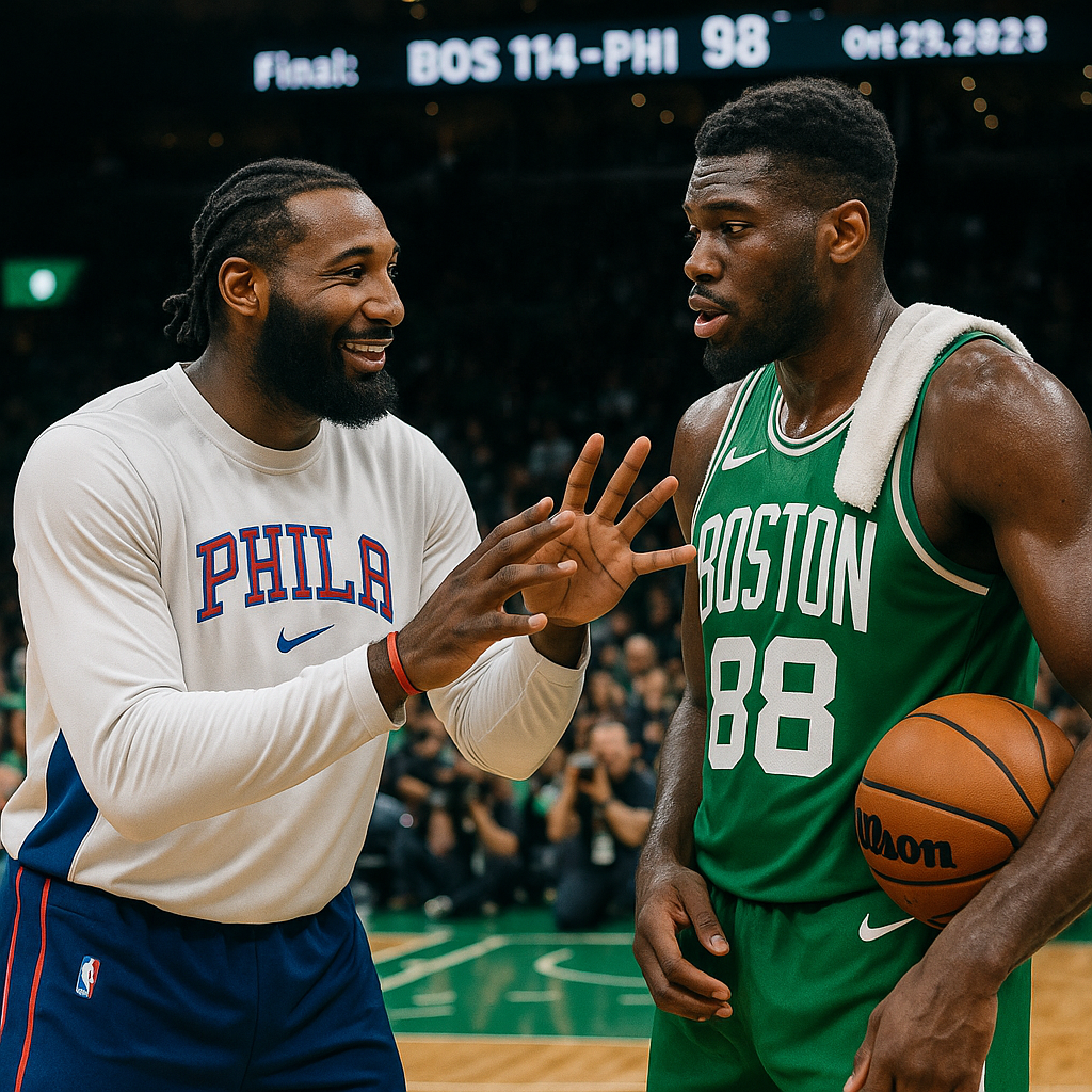 André Drummonds Lob an Neemias Queta nach dem Spiel der 76ers gegen Boston