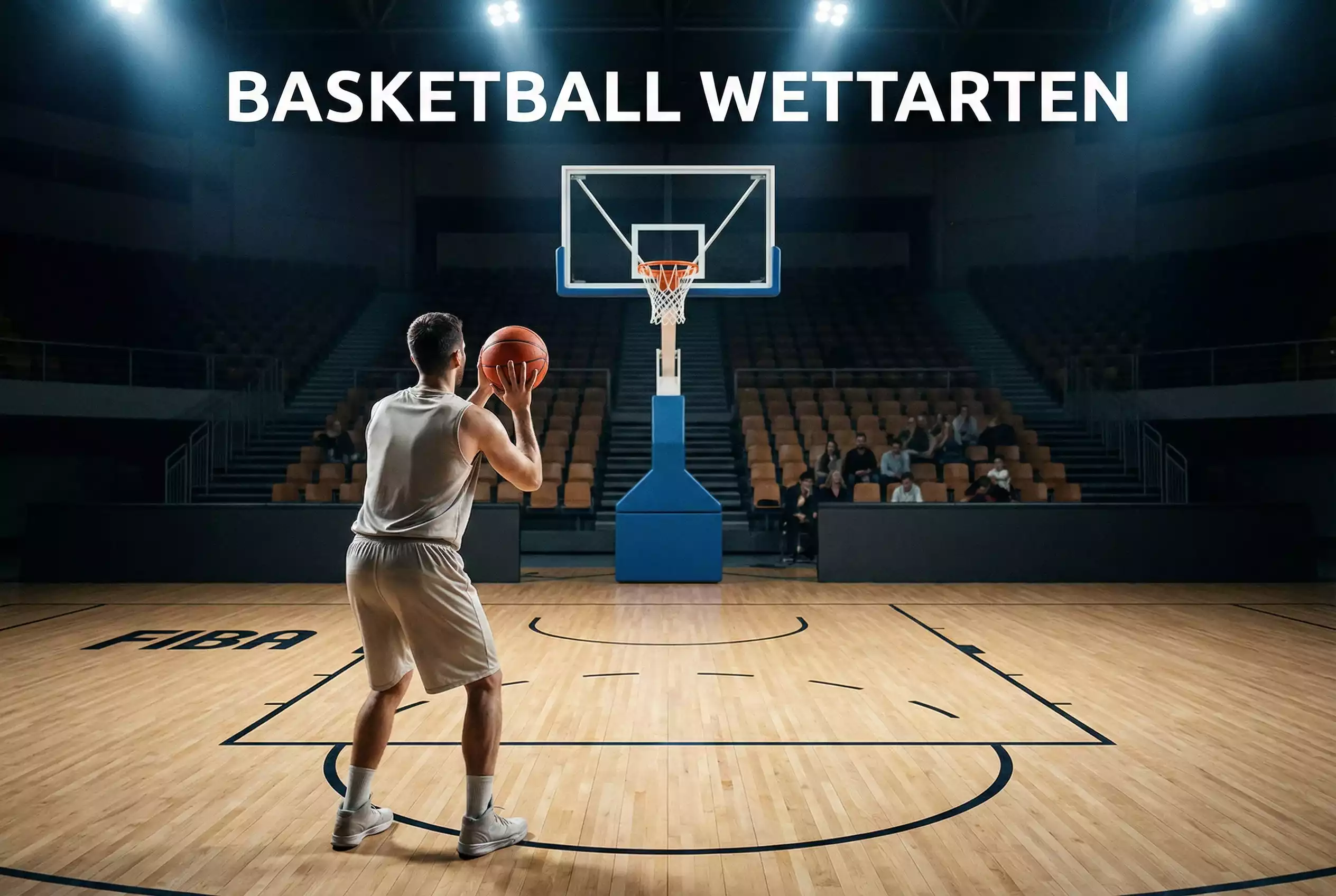 Basketball Wettarten — Nahaufnahme eines Basketballspielers am Freiwurfpunkt