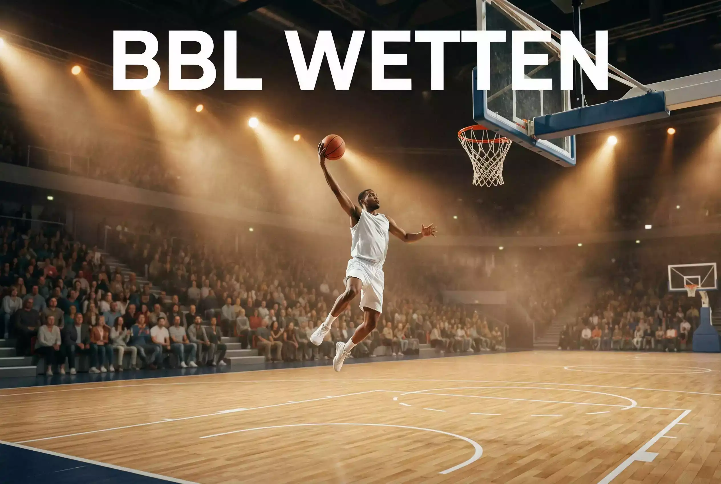 BBL Wetten — Basketballspieler beim Wurf in einer deutschen Bundesliga-Halle
